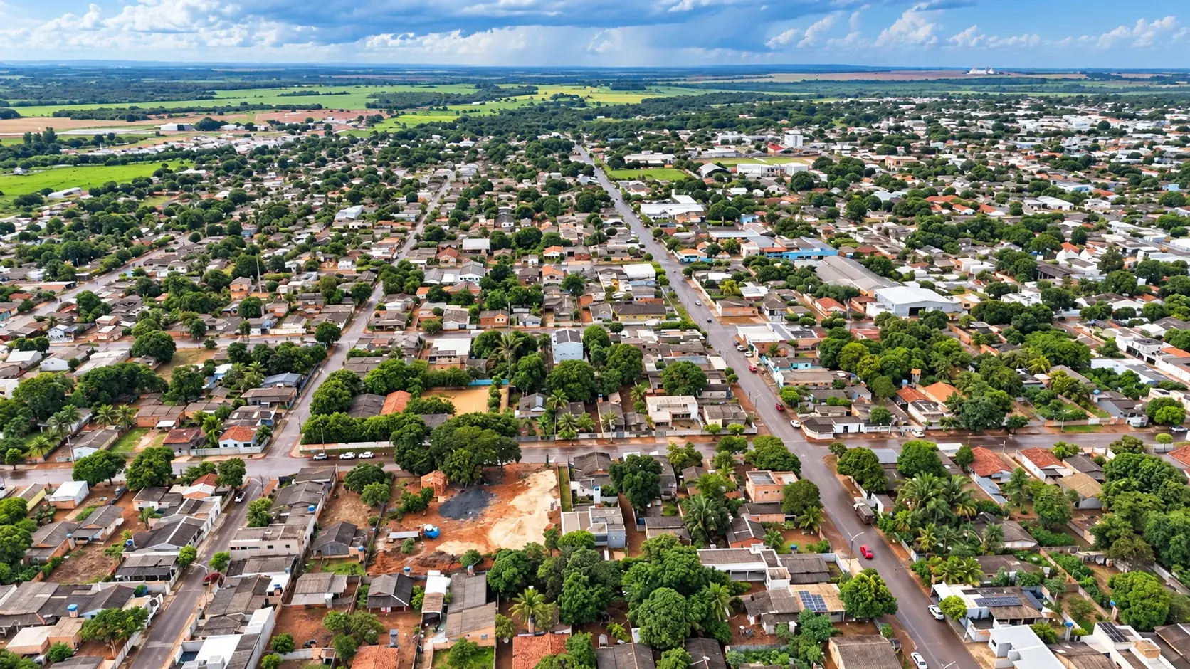 Recriação da vista aérea de Canarana